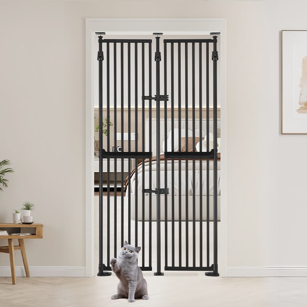 Unipaws Extra Tall Cat Gate – Black | Multiple Sizes Pet Barrier for ...