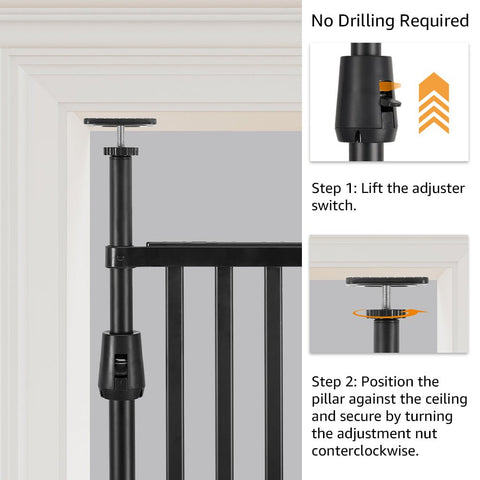 UniPawsStore2023_Unipaws Extra Tall Cat Gate - Black | Multiple Sizes