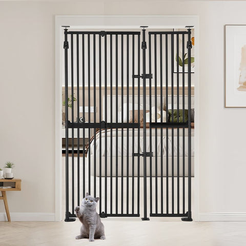 UniPawsStore2023_Unipaws Extra Tall Cat Gate - Black | Multiple Sizes
