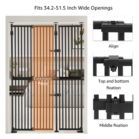 UniPawsStore2023_Unipaws Extra Tall Cat Gate - Black | Multiple Sizes