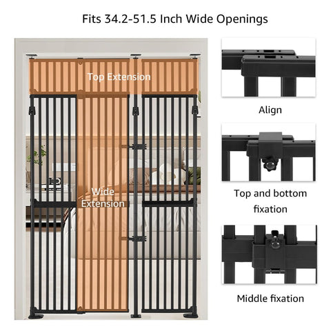 UniPawsStore2023_Unipaws Extra Tall Cat Gate - Black | Multiple Sizes