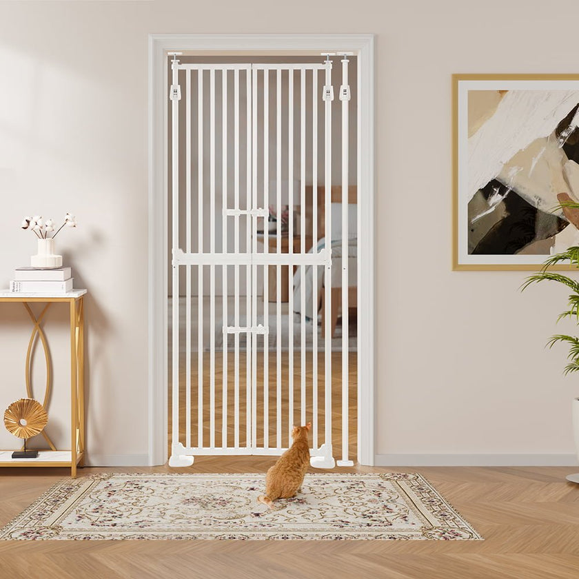 Cat Gate Net Multi-Size Extra Tall Cat Gate | Pressure-Mounted Pet Barrier with Cat ...