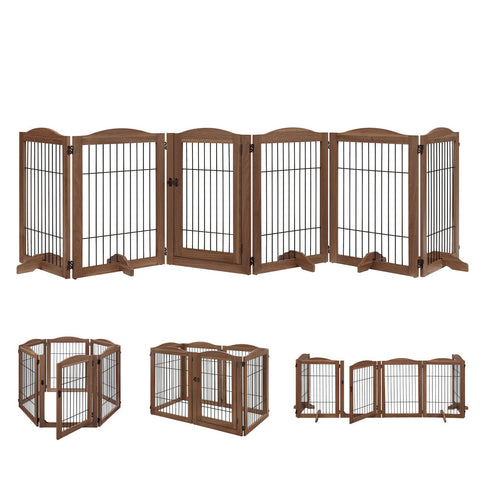 Unipaws Wood and wire Pet Playpen-5 Support feet