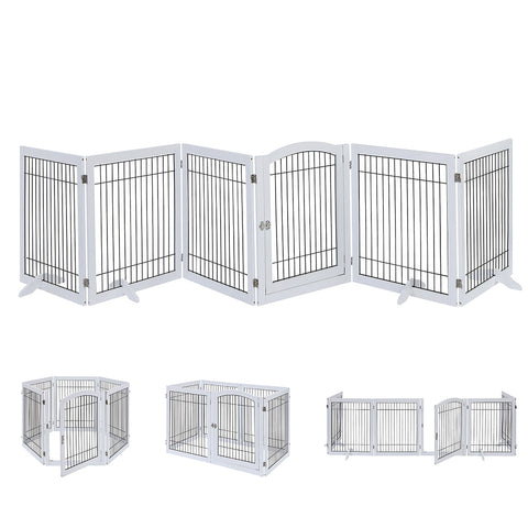 Unipaws Wood and wire Pet Playpen-4 Support Feet