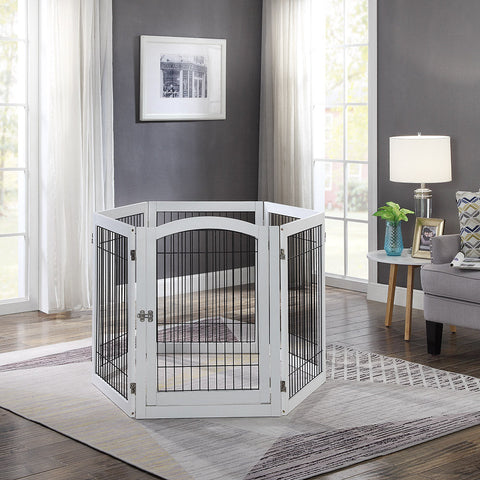 Unipaws Wood and wire Pet Playpen-4 Support Feet