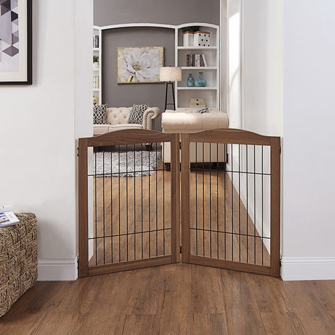 Unipaws Wood and wire Pet Playpen-5 Support feet