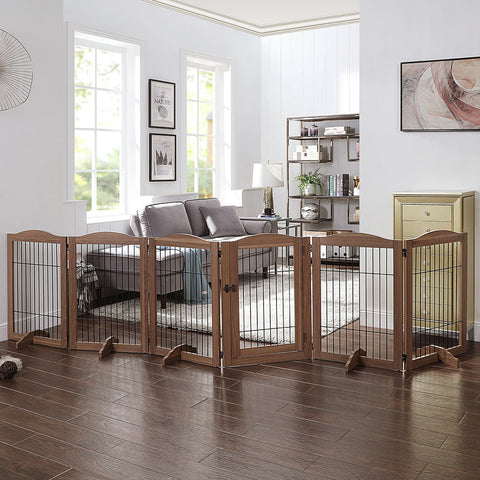 Unipaws Wood and wire Pet Playpen-5 Support feet