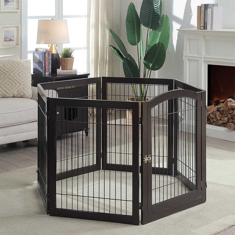 Unipaws Wood and wire Pet Playpen-4 Support Feet