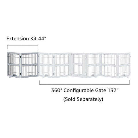 Unipaws Pet Playpen with Wood and Wire 6 Panels