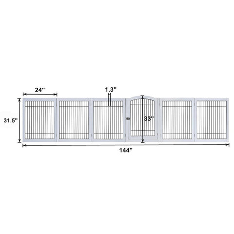 Unipaws Wood and wire Pet Playpen-4 Support Feet