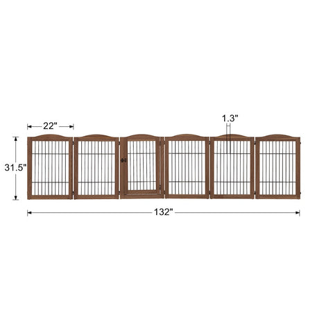 Unipaws Wood and wire Pet Playpen-5 Support feet