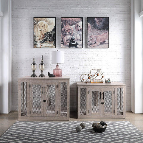 Unipaws Stylish Wood Dog Crate: Large Pet Kennel & Decor Table