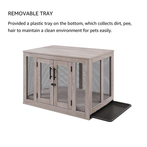 Unipaws Stylish Wooden Dog Crate: Large Pet Kennel & Decor Table