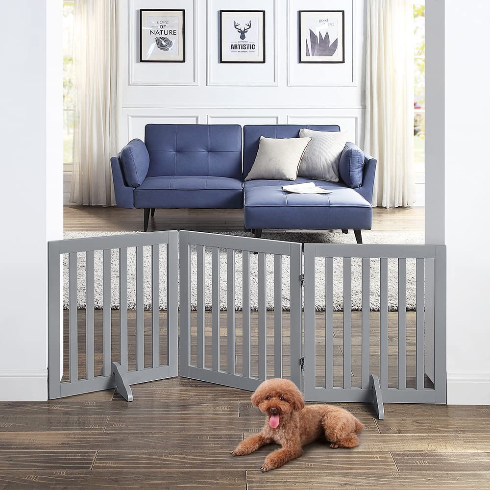 UniPawsStore2023_Unipaws Classic Indoor Dog Gate Wooden Pet Safety Gate