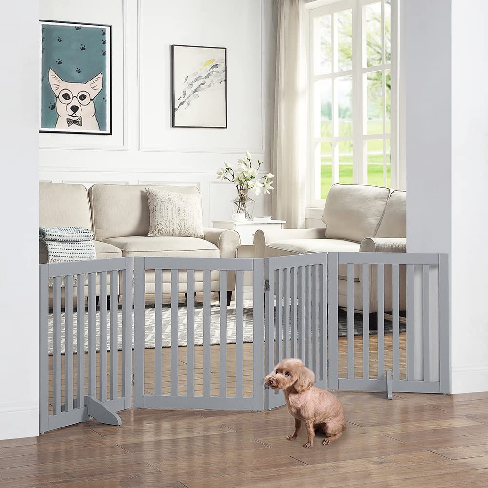 UniPawsStore2023_Unipaws Classic Indoor Dog Gate Wooden Pet Safety Gate