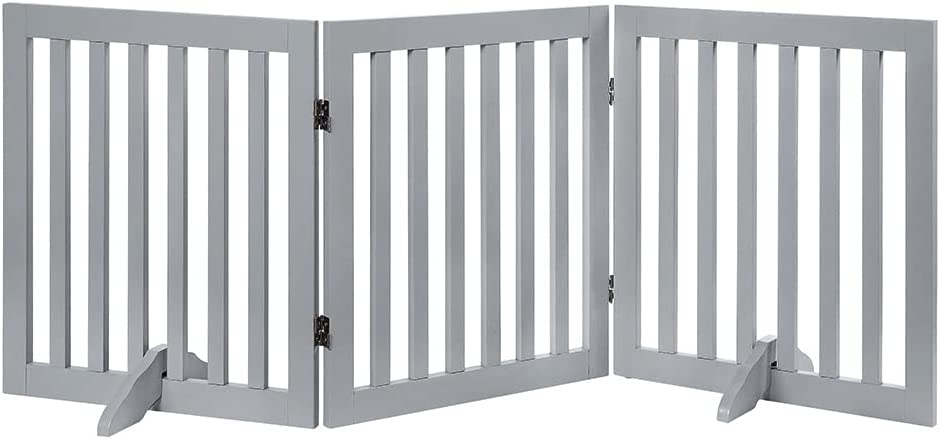 UniPawsStore2023_Unipaws Classic Indoor Dog Gate Wooden Pet Safety Gate
