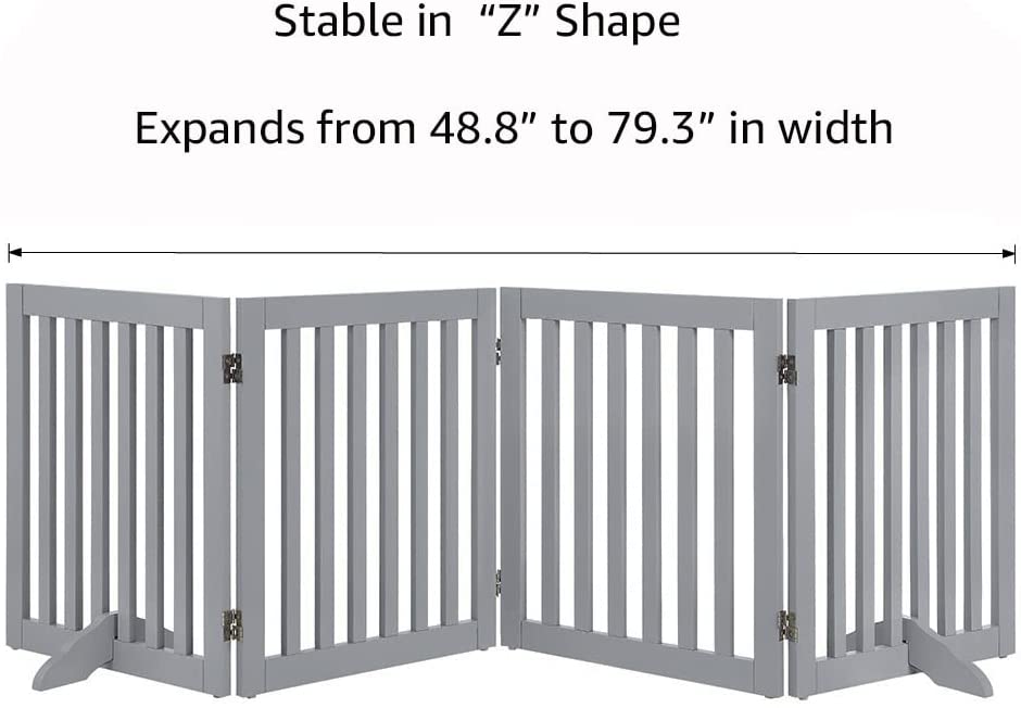 UniPawsStore2023_Unipaws Classic Indoor Dog Gate Wooden Pet Safety Gate