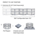 UniPawsStore2023_Unipaws Pet Playpen with Wood and Wire 6 Panels