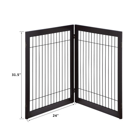UniPawsStore2023_Unipaws Wood and wire Pet Playpen - 4 Support Feet
