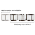 UniPawsStore2023_Unipaws Wood and wire Pet Playpen - 4 Support Feet