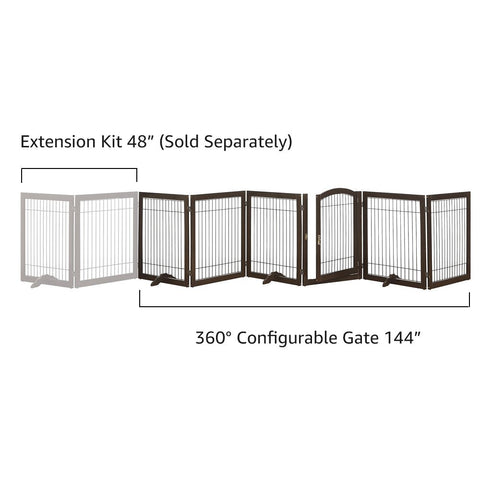 UniPawsStore2023_Unipaws Wood and wire Pet Playpen - 4 Support Feet