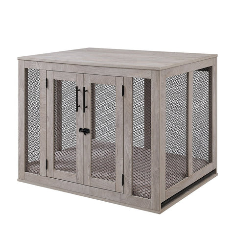 UniPawsStore2023_Unipaws Wooden Dog Crate with Cushion & Tray